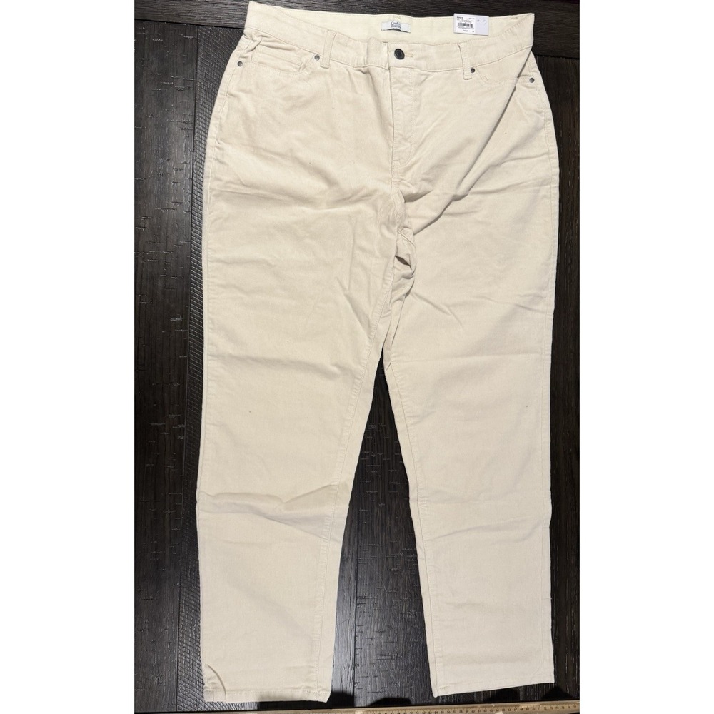 NWT Croft & Barrow Corduroy Pants Womens Size 18A Plus 18W Cream